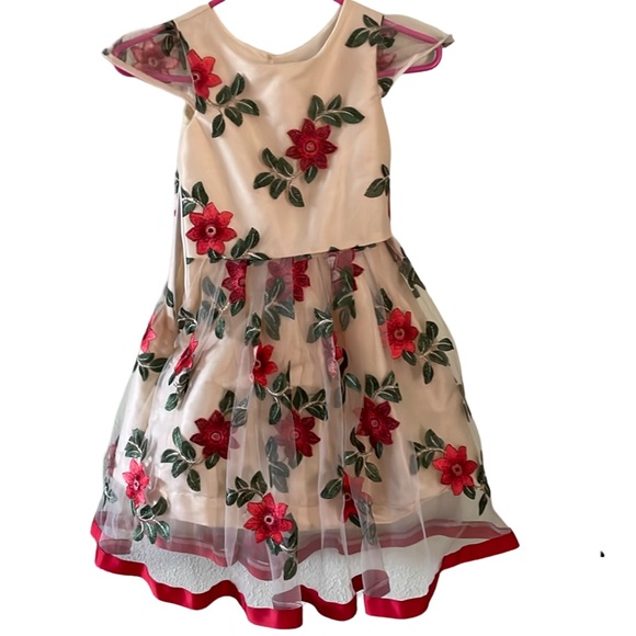Fiiveloaves Twofish Embroidered Poinserra Girls Dress Size 10 - Picture 2 of 8